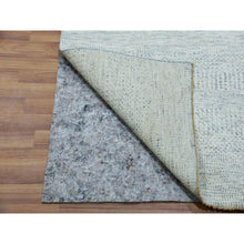 Load image into Gallery viewer, 2&#39;7&quot;x12&#39; Silver Satin Gray, Hand Knotted Organic Sustainable Textile, Modern Grass Design, Tone On Tone Natural Undyed Wool, Runner Oriental Rug FWR478962