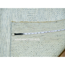 Load image into Gallery viewer, 2&#39;7&quot;x12&#39; Silver Satin Gray, Hand Knotted Organic Sustainable Textile, Modern Grass Design, Tone On Tone Natural Undyed Wool, Runner Oriental Rug FWR478962