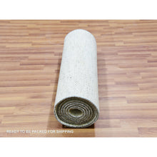 Load image into Gallery viewer, 2&#39;7&quot;x12&#39; Silver Satin Gray, Hand Knotted Organic Sustainable Textile, Modern Grass Design, Tone On Tone Natural Undyed Wool, Runner Oriental Rug FWR478962