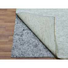 Load image into Gallery viewer, 2&#39;7&quot;x12&#39; Aloof And Smoke Gray, Tone On Tone, Modern  Undyed Grass Design, All Wool, Hand Knotted, Runner Oriental Rug FWR478968