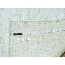 Load image into Gallery viewer, 2&#39;7&quot;x12&#39; Aloof And Smoke Gray, Tone On Tone, Modern  Undyed Grass Design, All Wool, Hand Knotted, Runner Oriental Rug FWR478968