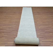 Load image into Gallery viewer, 2&#39;8&quot;x17&#39;10&quot; Alaskan Husky Gray, Undyed Organic Sustainable Textile, Hand Knotted Grass Design, Modern, Tone On Tone, Oriental Xl Runner Rug FWR478986