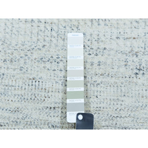 2'8"x17'10" Alaskan Husky Gray, Undyed Organic Sustainable Textile, Hand Knotted Grass Design, Modern, Tone On Tone, Oriental XL Runner Rug FWR478986