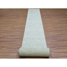 Load image into Gallery viewer, 2&#39;5&quot;x21&#39;9&quot; Moonshine Gray, Borderless Modern Grass Design, Undyed, Tone On Tone, Hand Knotted  Organic Wool, Xl Runner Oriental Rug FWR478992