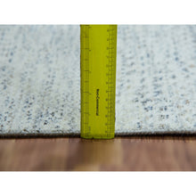 Load image into Gallery viewer, 2&#39;x3&#39;1&quot; Cumulus Cloud With Cadet Gray, Hand Knotted, Modern Grass Design, Tone on Tone, Natural Undyed Wool, Mat Oriental Borderless Rug FWR479004
