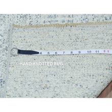 Load image into Gallery viewer, 2&#39;x3&#39;1&quot; Cumulus Cloud With Cadet Gray, Hand Knotted, Modern Grass Design, Tone on Tone, Natural Undyed Wool, Mat Oriental Borderless Rug FWR479004