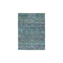 Load image into Gallery viewer, 2&#39;x3&#39; Jade Green, 100% Wool, Tone on Tone, Diamond Shape Repetitive Design, Kohinoor Herat, Borderless Hand Knotted, Oriental Rug FWR479016