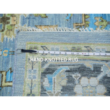 Load image into Gallery viewer, 10&#39;2&quot;x14&#39;3&quot; Dawn Blue With Whipple Blue Corners, Elegant Soft Wool, Heriz Fabuloso With Central Medallion, Natural Dyes, Hand Knotted Oriental Rug FWR479082