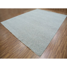 Load image into Gallery viewer, 11&#39;10&quot;x15&#39; Chrome Gray, Modern Grass Design, Natural Wool, Hand Knotted, Tone On Tone, Oriental Rug FWR479184