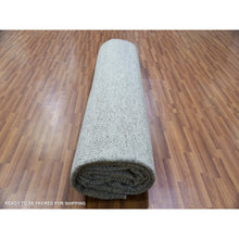 Load image into Gallery viewer, 11&#39;10&quot;x15&#39; Chrome Gray, Modern Grass Design, Natural Wool, Hand Knotted, Tone On Tone, Oriental Rug FWR479184