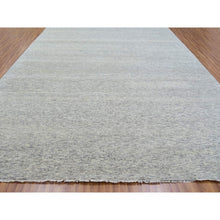 Load image into Gallery viewer, 12&#39;x15&#39; Storm Gray, Undyed Natural Wool, Tone On Tone, Hand Knotted, Modern Grass Design, Oversized Oriental Rug FWR479190