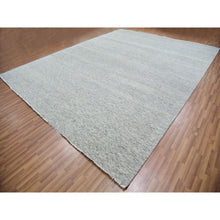 Load image into Gallery viewer, 12&#39;x15&#39; Storm Gray, Undyed Natural Wool, Tone On Tone, Hand Knotted, Modern Grass Design, Oversized Oriental Rug FWR479190