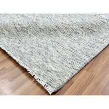 Load image into Gallery viewer, 12&#39;x15&#39; Storm Gray, Undyed Natural Wool, Tone On Tone, Hand Knotted, Modern Grass Design, Oversized Oriental Rug FWR479190