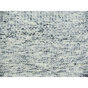 12'x15' Storm Gray, Undyed Natural Wool, Tone On Tone, Hand Knotted, Modern Grass Design, Oversized Oriental Rug FWR479190