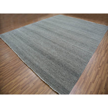 Load image into Gallery viewer, 12&#39;1&quot;x15&#39;1&quot; Peppercorn Gray, Borderless, Undyed All Wool And Hand Knotted Grass Design, Tone On Tone, Modern Oversized Oriental Rug FWR479208