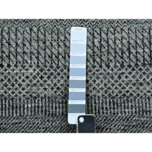 Load image into Gallery viewer, 12&#39;1&quot;x15&#39;1&quot; Peppercorn Gray, Borderless, Undyed All Wool And Hand Knotted Grass Design, Tone On Tone, Modern Oversized Oriental Rug FWR479208