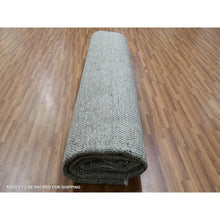 Load image into Gallery viewer, 12&#39;1&quot;x15&#39;1&quot; Peppercorn Gray, Borderless, Undyed All Wool And Hand Knotted Grass Design, Tone On Tone, Modern Oversized Oriental Rug FWR479208