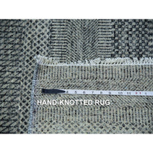 Load image into Gallery viewer, 12&#39;1&quot;x15&#39;1&quot; Peppercorn Gray, Borderless, Undyed All Wool And Hand Knotted Grass Design, Tone On Tone, Modern Oversized Oriental Rug FWR479208