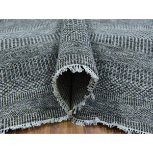 12'x17'10" Anchor Gray, Modern Grass Design, Natural Wool, Tone On Tone, Hand Knotted, Oversized Oriental Rug FWR479214