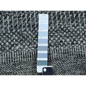 12'x17'10" Anchor Gray, Modern Grass Design, Natural Wool, Tone On Tone, Hand Knotted, Oversized Oriental Rug FWR479214