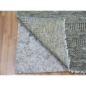 6'1"x9'1" Westchester Gray, Undyed Extra Soft Wool, Hand Knotted Modern Grass Design, Tone On Tone, Oriental Rug FWR479262