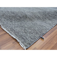 Load image into Gallery viewer, 6&#39;1&quot;x9&#39;1&quot; Westchester Gray, Undyed Extra Soft Wool, Hand Knotted Modern Grass Design, Tone On Tone, Oriental Rug FWR479262