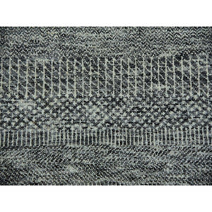 6'1"x9'1" Westchester Gray, Undyed Extra Soft Wool, Hand Knotted Modern Grass Design, Tone On Tone, Oriental Rug FWR479262