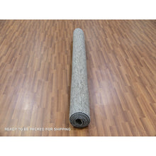 Load image into Gallery viewer, 6&#39;1&quot;x9&#39;1&quot; Westchester Gray, Undyed Extra Soft Wool, Hand Knotted Modern Grass Design, Tone On Tone, Oriental Rug FWR479262