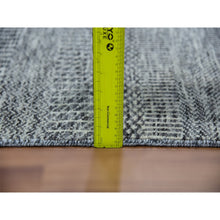 Load image into Gallery viewer, 6&#39;1&quot;x9&#39;1&quot; Westchester Gray, Undyed Extra Soft Wool, Hand Knotted Modern Grass Design, Tone On Tone, Oriental Rug FWR479262