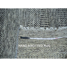 Load image into Gallery viewer, 6&#39;1&quot;x9&#39;1&quot; Westchester Gray, Undyed Extra Soft Wool, Hand Knotted Modern Grass Design, Tone On Tone, Oriental Rug FWR479262