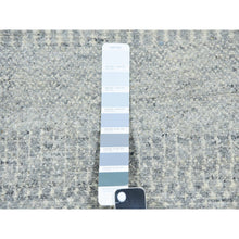 Load image into Gallery viewer, 2&#39;7&quot;x12&#39;4&quot; Mindful Gray, Tone On Tone, Undyed Vibrant Wool Hand Knotted, Modern And Grass Design, Runner Oriental Rug FWR479268