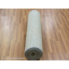 Load image into Gallery viewer, 2&#39;7&quot;x12&#39;4&quot; Mindful Gray, Tone On Tone, Undyed Vibrant Wool Hand Knotted, Modern And Grass Design, Runner Oriental Rug FWR479268