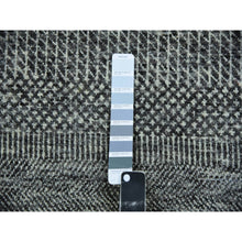 Load image into Gallery viewer, 2&#39;7&quot;x18&#39;5&quot; Wrought Iron Gray, Hand Knotted Modern Grass Undyed Natural Wool Design, Tone On Tone, XL Runner Oriental Rug FWR479274