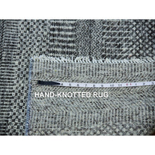 Load image into Gallery viewer, 2&#39;7&quot;x18&#39;5&quot; Wrought Iron Gray, Hand Knotted Modern Grass Undyed Natural Wool Design, Tone On Tone, Xl Runner Oriental Rug FWR479274