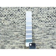 Load image into Gallery viewer, 2&#39;5&quot;x26&#39;3&quot; Wales Gray, Borderless Modern Tone on Tone Grass Design, Hand Knotted Undyed Organic Wool, Oriental XL Runner Rug FWR479280