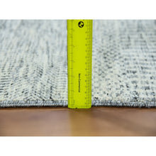 Load image into Gallery viewer, 2&#39;5&quot;x26&#39;3&quot; Wales Gray, Borderless Modern Tone on Tone Grass Design, Hand Knotted Undyed Organic Wool, Oriental XL Runner Rug FWR479280