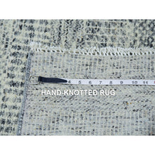 Load image into Gallery viewer, 2&#39;5&quot;x26&#39;3&quot; Wales Gray, Borderless Modern Tone on Tone Grass Design, Hand Knotted Undyed Organic Wool, Oriental XL Runner Rug FWR479280