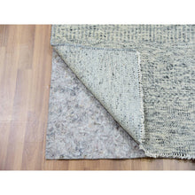 Load image into Gallery viewer, 2&#39;7&quot;x9&#39;10&quot; Boothbay Gray, Tone On Tone, Modern Hand Knotted Grass Design, Undyed Natural Wool, Oriental Runner Rug FWR479286