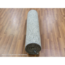 Load image into Gallery viewer, 2&#39;7&quot;x9&#39;10&quot; Boothbay Gray, Tone On Tone, Modern Hand Knotted Grass Design, Undyed Natural Wool, Oriental Runner Rug FWR479286