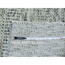Load image into Gallery viewer, 2&#39;5x28&#39;4&quot; Secret Gray, Undyed Extra Soft Wool, Modern Xl Runner With Hand-knotted Grass Design, Oriental Rug FWR479292