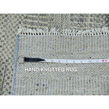 Load image into Gallery viewer, 2&#39;5&quot;x26&#39;3&quot; Revere Pewter Gray, Undyed, Tone On Tone, Extra Soft Wool, Modern Hand Knotted And Grass Design, Oriental Xl Runner Rug FWR479304