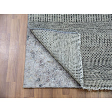 Load image into Gallery viewer, 2&#39;7&quot;x18&#39;4&quot; Sabre Gray, Modern Undyed Grass Design, Velvety And Soft Wool, Tone On Tone, Xl Runner Oriental Rug FWR479310