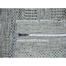 Load image into Gallery viewer, 2&#39;7&quot;x18&#39;4&quot; Sabre Gray, Modern Undyed Grass Design, Velvety and Soft Wool, Tone On Tone, XL Runner Oriental Rug FWR479310