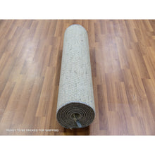 Load image into Gallery viewer, 2&#39;6&quot;x12&#39;4&quot; Dorian Gray, Modern Tone On Tone Grass Design, Undyed Velvety Wool, Hand Knotted, Runner Oriental Rug FWR479322