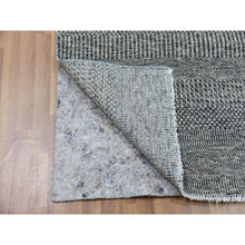 Load image into Gallery viewer, 4&#39;x10&#39;2&quot; Dovetail Gray, Modern Organic Undyed Wool Grass Design, Tone On Tone, Hand Knotted Wide Runner Oriental Rug FWR479334