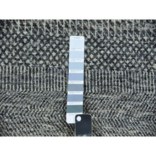 Load image into Gallery viewer, 4&#39;x10&#39;2&quot; Dovetail Gray, Modern Organic Undyed Wool Grass Design, Tone On Tone, Hand Knotted Wide Runner Oriental Rug FWR479334