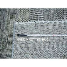 Load image into Gallery viewer, 4&#39;x10&#39;2&quot; Dovetail Gray, Modern Organic Undyed Wool Grass Design, Tone On Tone, Hand Knotted Wide Runner Oriental Rug FWR479334