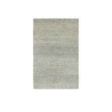 Load image into Gallery viewer, 3&#39;x5&#39;2&quot; Amherst Gray, Hand Knotted, Modern Grass Design, Tone On Tone, Pure Undyed Wool, Oriental Rug FWR479346
