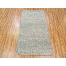 Load image into Gallery viewer, 3&#39;x5&#39;2&quot; Amherst Gray, Hand Knotted, Modern Grass Design, Tone On Tone, Pure Undyed Wool, Oriental Rug FWR479346