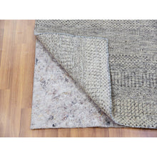 Load image into Gallery viewer, 3&#39;x5&#39;2&quot; Amherst Gray, Hand Knotted, Modern Grass Design, Tone On Tone, Pure Undyed Wool, Oriental Rug FWR479346